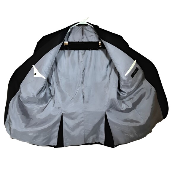 BLACK By Vera Wang Mens Wool Peak Lapel Tuxedo Jacket(46R) And Pants(40R) - Picture 4 of 15